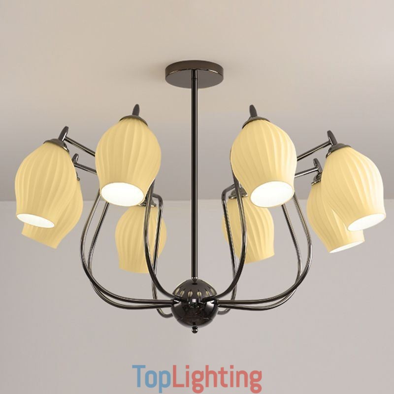 Nordic Pendant Light Creative Wrought Iron Gun Black Stamen Ceiling Light