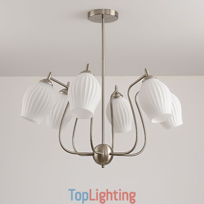 Nordic Pendant Light Creative Wrought Iron Sand Nickel Flower Stamen Ceiling Light
