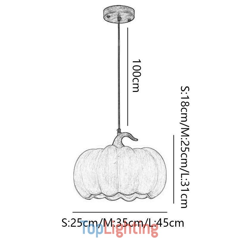 Creative Pumpkin Pendant Light Japanese Retro Ceiling Light Ceiling Lamp
