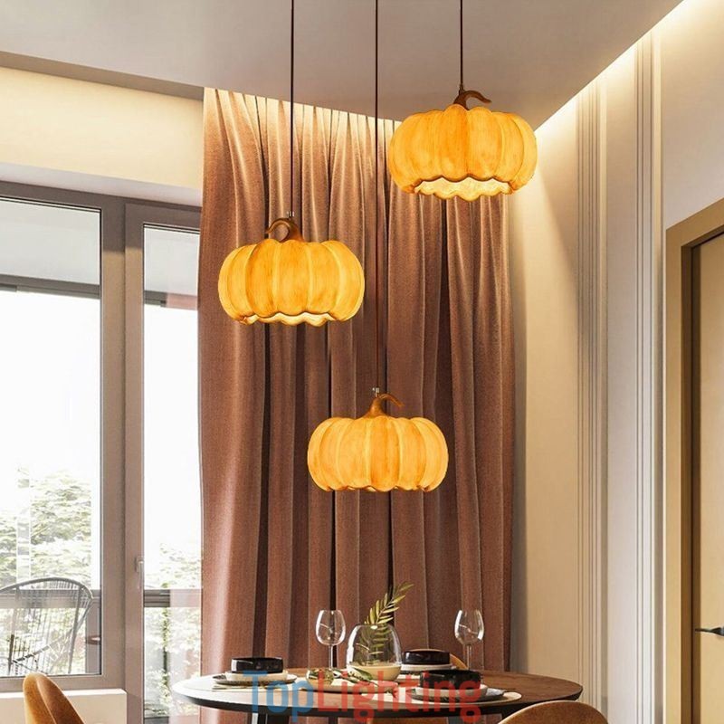 Creative Pumpkin Pendant Light Japanese Retro Ceiling Light Ceiling Lamp