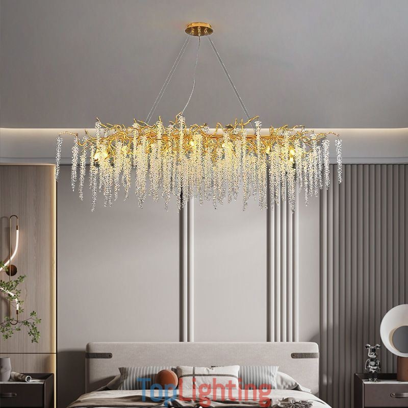 Nordic Pendant Light Golden Branch G9 Glass Chandelier
