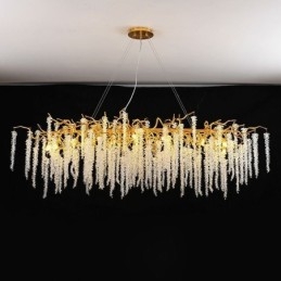 Nordic Pendant Light Golden Branch G9 Glass Chandelier