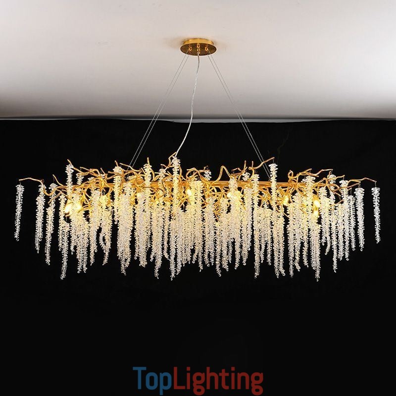 Nordic Pendant Light Golden Branch G9 Glass Chandelier