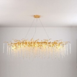Nordic Pendant Light Golden Branch G9 Glass Chandelier