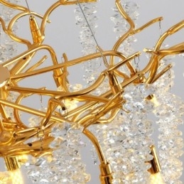 Nordic Pendant Light Golden Branch G9 Glass Chandelier