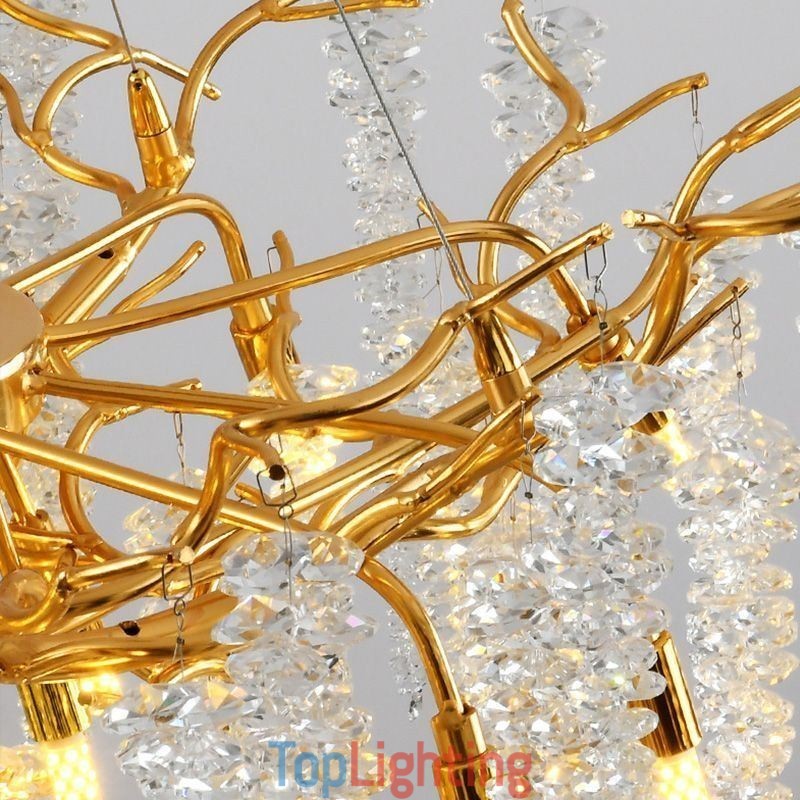 Nordic Pendant Light Golden Branch G9 Glass Chandelier