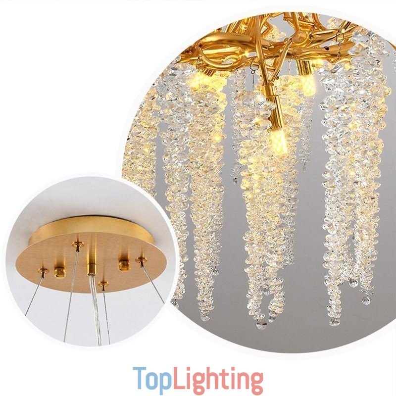 Nordic Pendant Light Golden Branch G9 Glass Chandelier