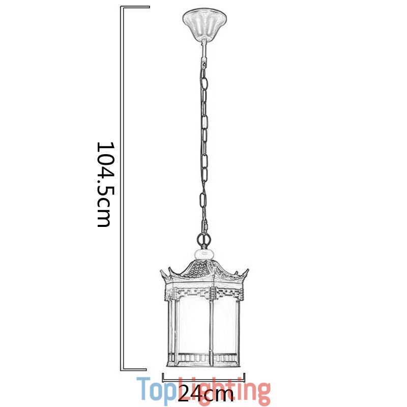 Chinese Outdoor Light Waterproof Hexagon Gazebo Pendant Light