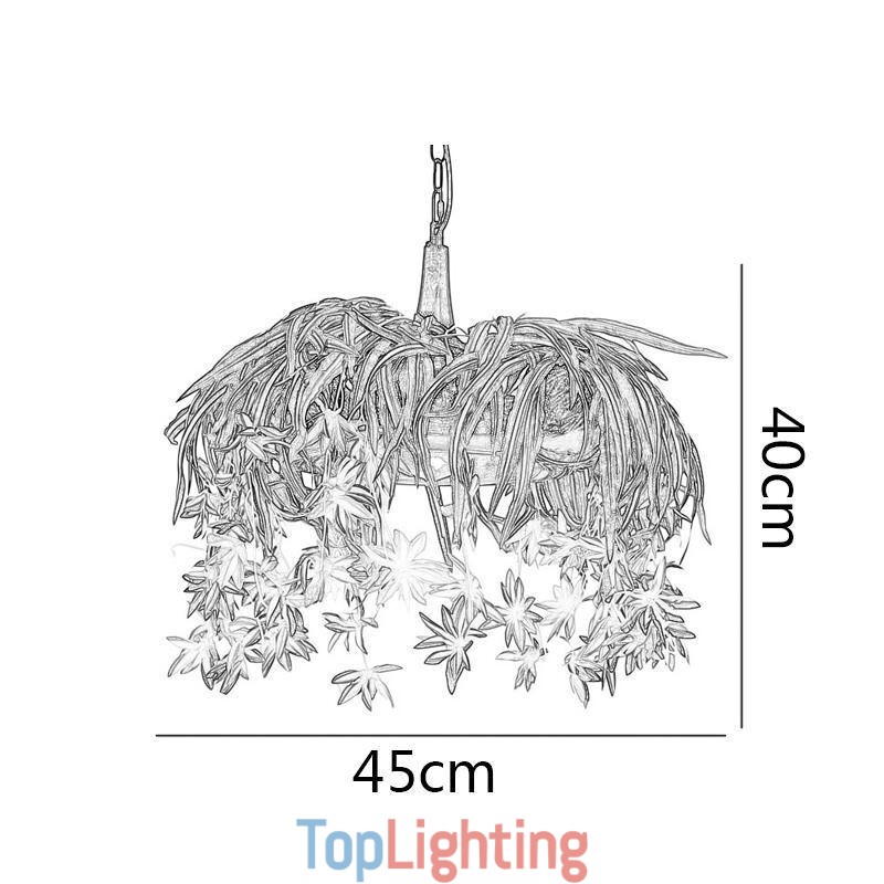 Home Pendant Lamp Industrial Style Artificial Plant Decorated Chandelier