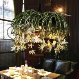 Home Pendant Lamp Industrial Style Artificial Plant Decorated Chandelier
