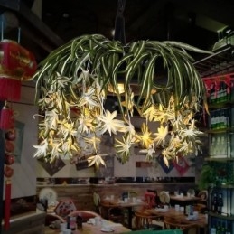 Home Pendant Lamp Industrial Style Artificial Plant Decorated Chandelier