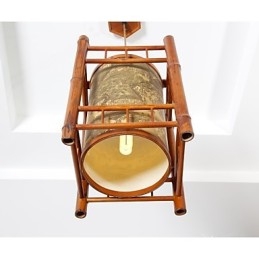 Retro Lantern Wood Bamboo Chandelier