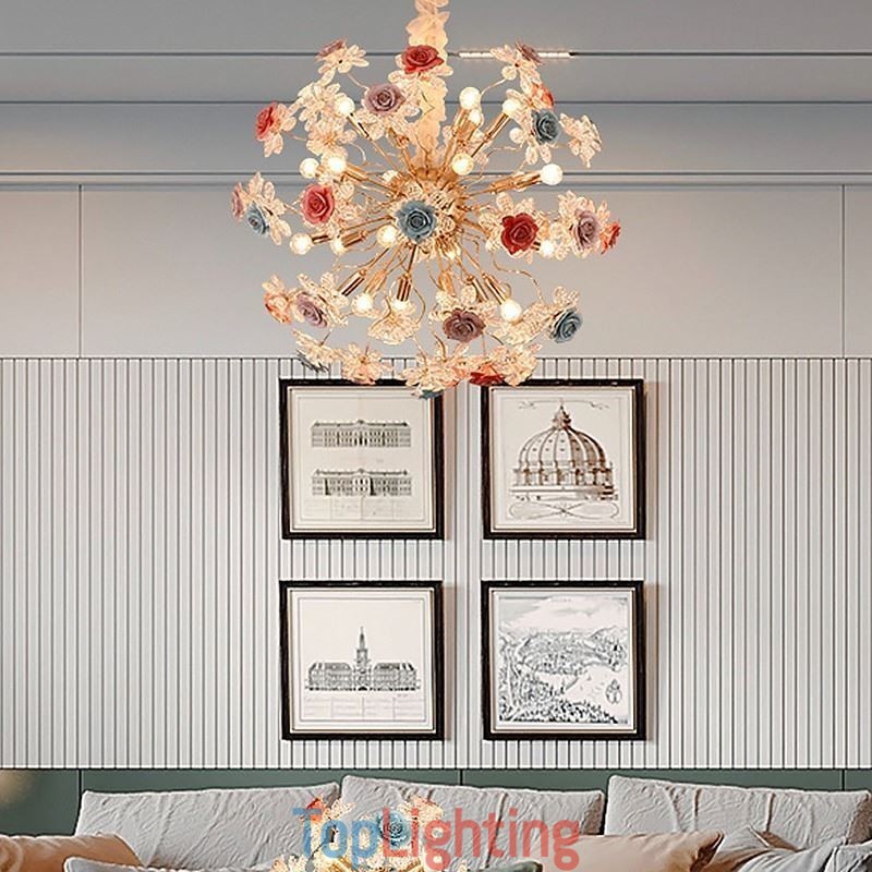 Decorative Pendant Lighting Modern Crystal Flower Chandelier