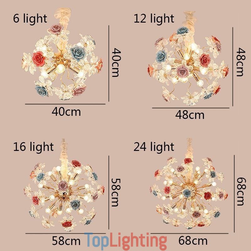 Decorative Pendant Lighting Modern Crystal Flower Chandelier