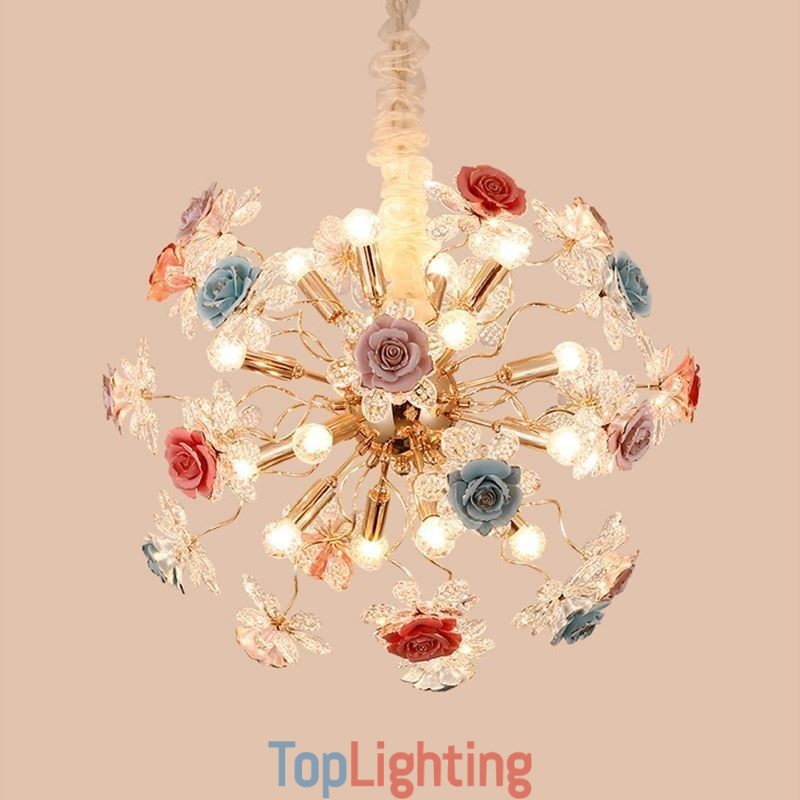 Decorative Pendant Lighting Modern Crystal Flower Chandelier