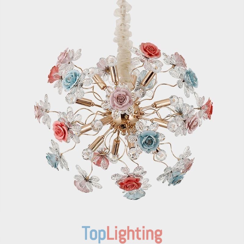 Decorative Pendant Lighting Modern Crystal Flower Chandelier