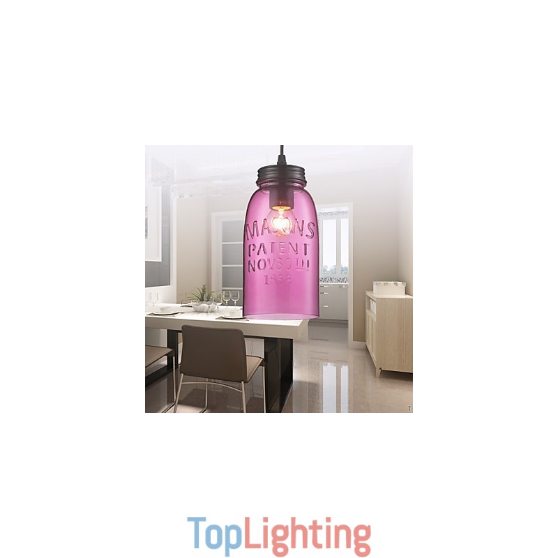 1 Light Modern Glass Pendant Light in Transparent Bubble Design