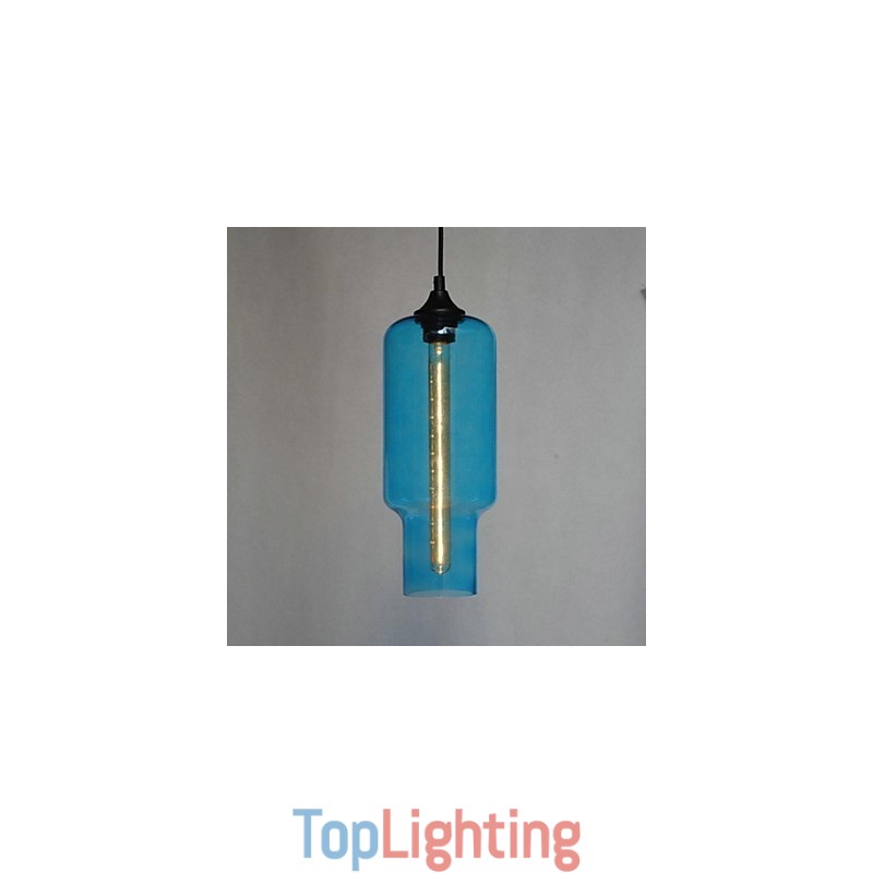Modern Glass Pendant Light in Brown Bubble Design