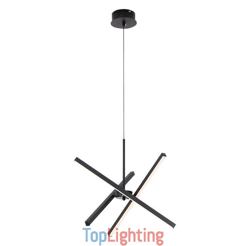 Modern Pendant Light Dimmable Black Strip Lamp