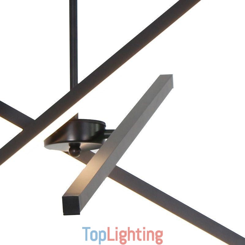 Modern Pendant Light Dimmable Black Strip Lamp