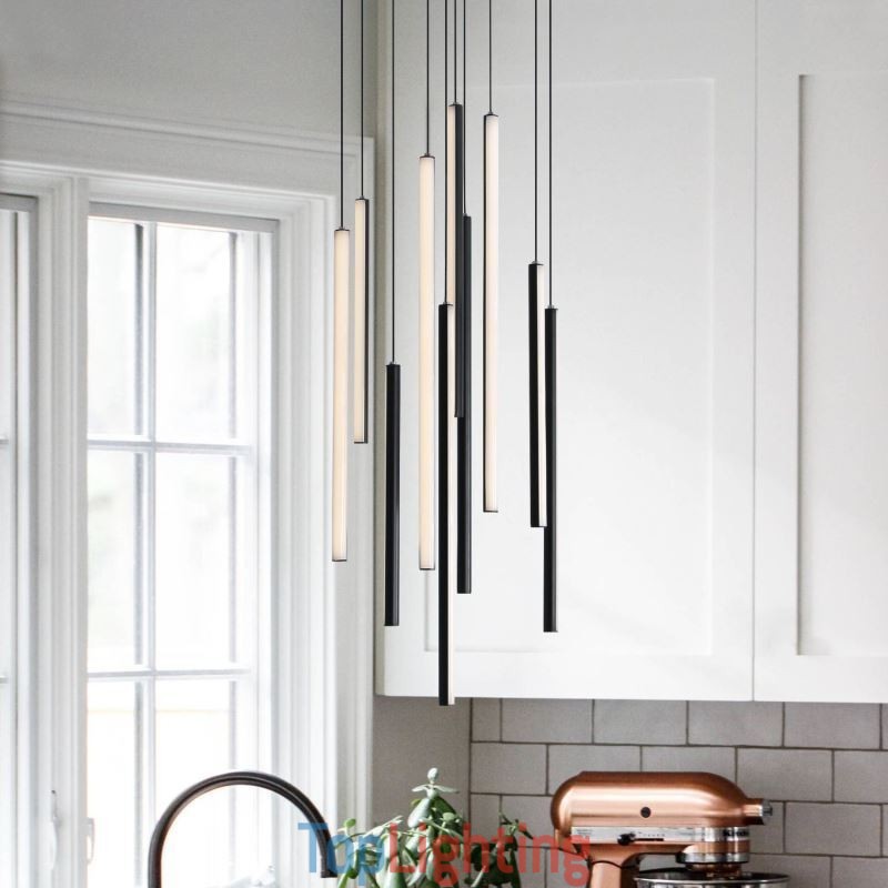 Modern Chandelier Long Strip Pendant Light Duplex Building