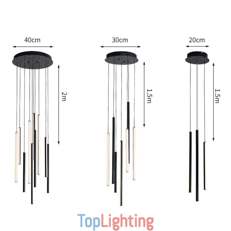 Modern Chandelier Long Strip Pendant Light Duplex Building
