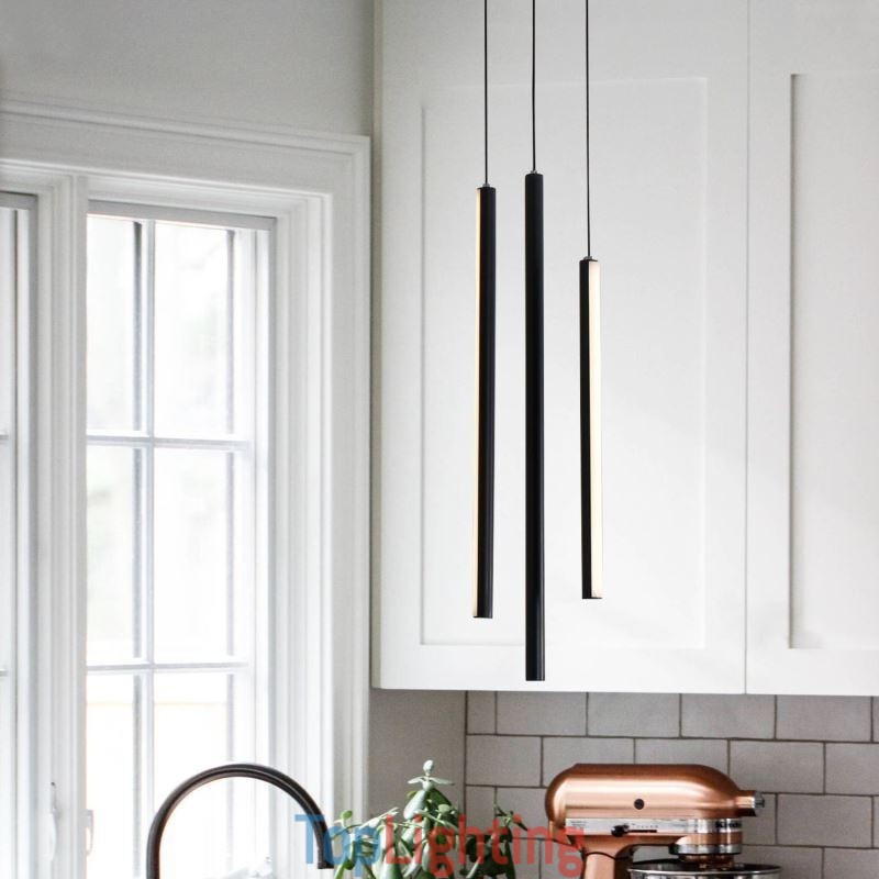 Modern Chandelier Long Strip Pendant Light Duplex Building