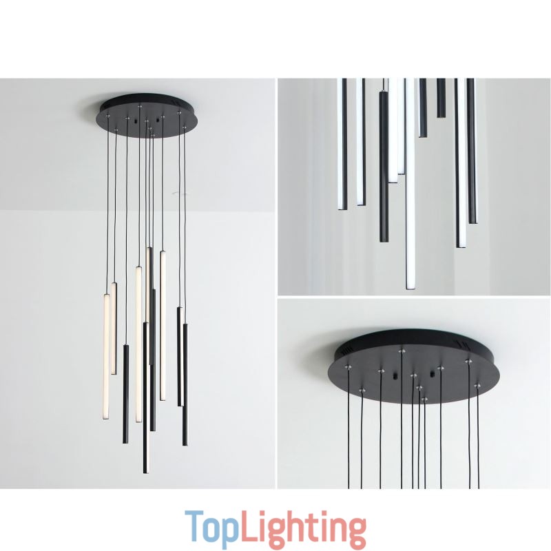 Modern Chandelier Long Strip Pendant Light Duplex Building