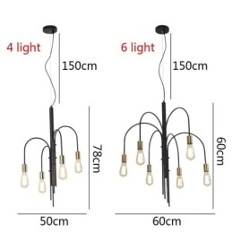 Modern Iron Chandelier Simple Iron Pendant Light