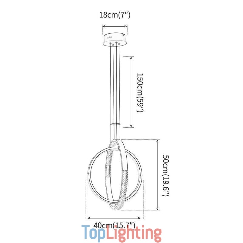 Modern Chandelier 2 Rings Pendant Lighting Dining