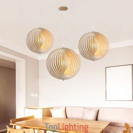 Modern Round Ball Chandelier Basswood Pendant Lamp Modern Round Ball Chandelier Basswood Pendant Lamp