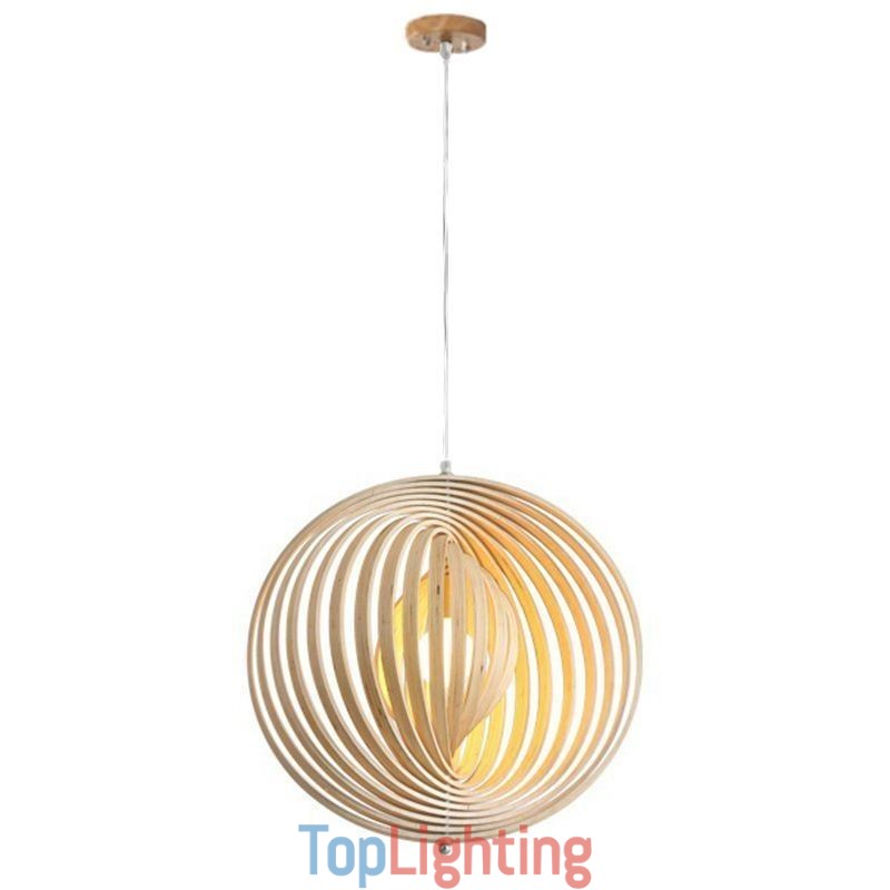 Modern Round Ball Chandelier Basswood Pendant Lamp