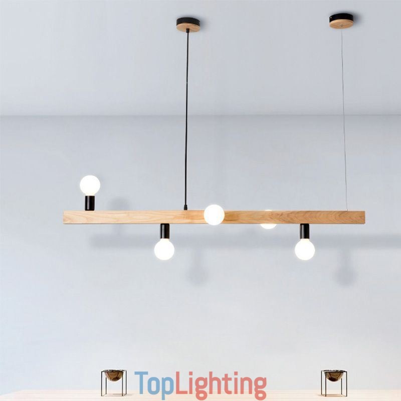 Japanese Wooden Pendant Light Molecule Chandelier