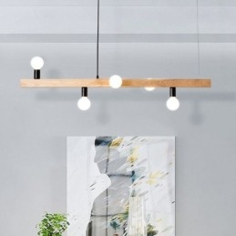 Japanese Wooden Pendant Light Molecule Chandelier