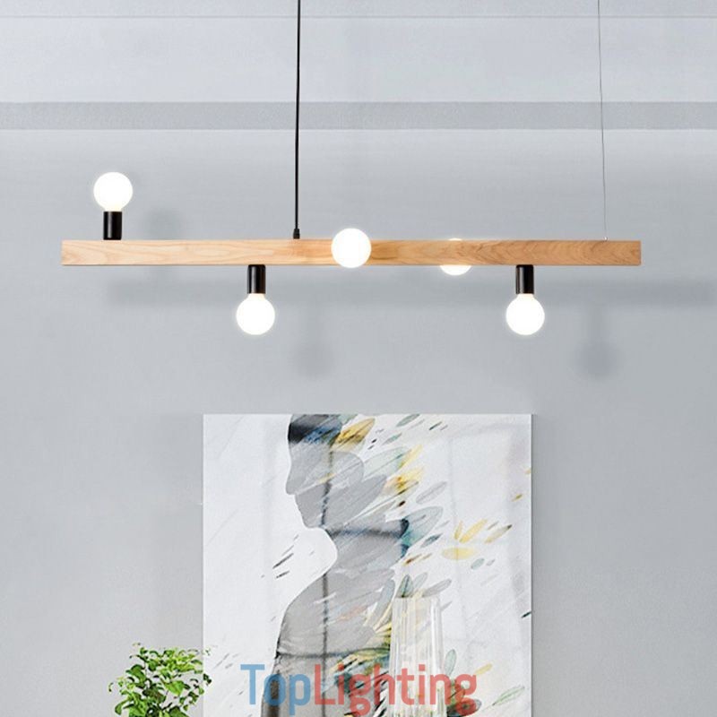 Japanese Wooden Pendant Light Molecule Chandelier