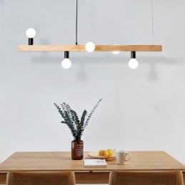 Japanese Wooden Pendant Light Molecule Chandelier