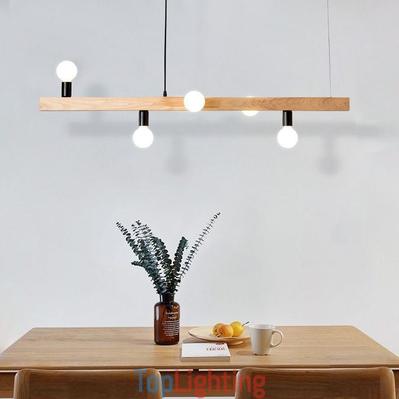 Japanese Wooden Pendant Light Molecule Chandelier