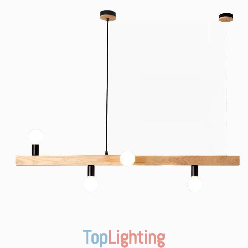 Japanese Wooden Pendant Light Molecule Chandelier