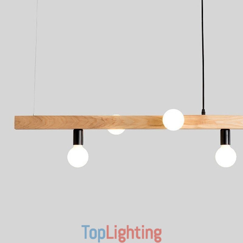Japanese Wooden Pendant Light Molecule Chandelier