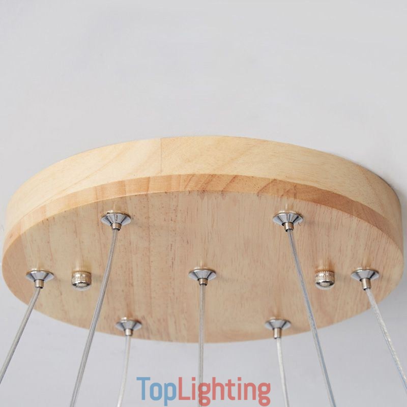 Japanese Wood Chandelier Molecule Pendant Light