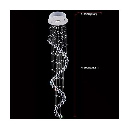Crystal Pendant Light Chandelier Lighting 1 Lights Silver Canpoy Clear K9 Crystal Helix Ceiling Lamps H80CM Crystal Pendant Light Chandelier Lighting 1 Lights Silver Canpoy Clear K9 Crystal Helix Ceiling Lamps H80CM