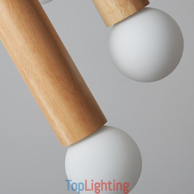 Japanese Wood Pendant Light 3 Lights Hanging Light