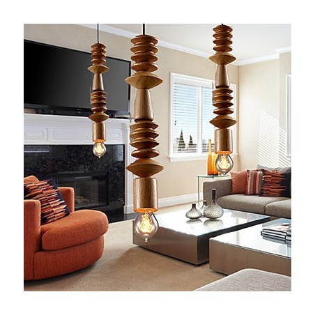 Chandelier Mini Style Traditional Classic Wood Bamboo Chandelier Mini Style Traditional Classic Wood Bamboo