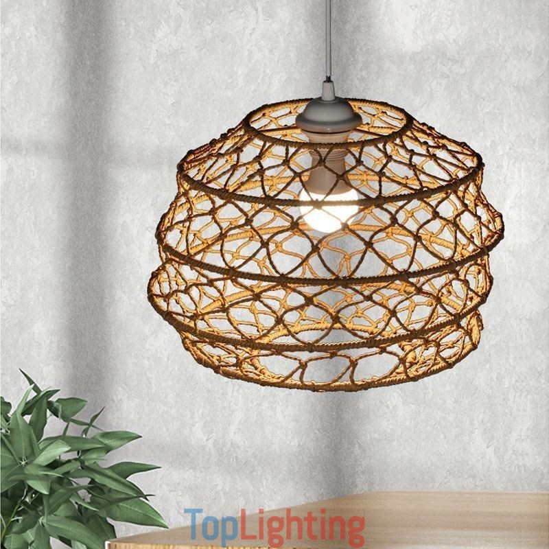 Modern Pastoral Pendant Light Creative Rattan Hanging Light With Foldable Lampshade