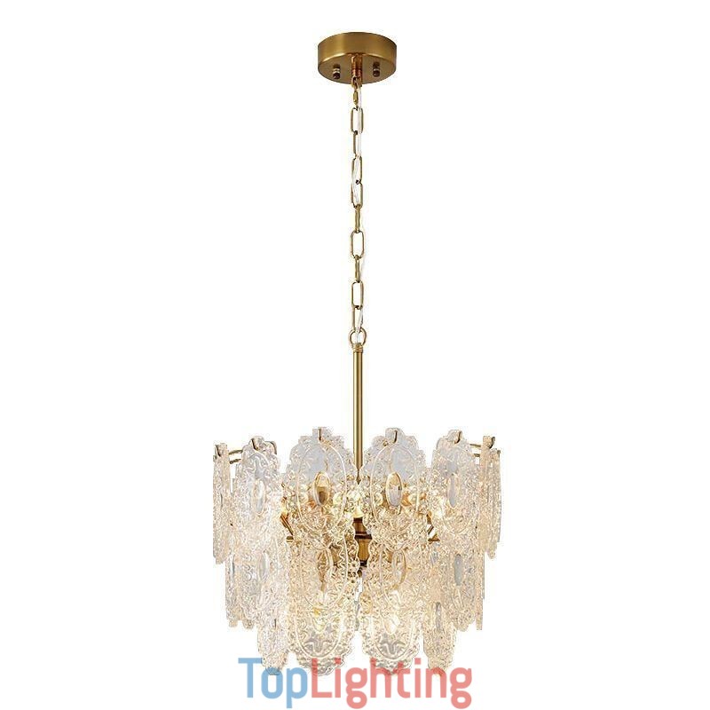 Modern Glass Pendant Light Decoration Bronze Gold Chandelier