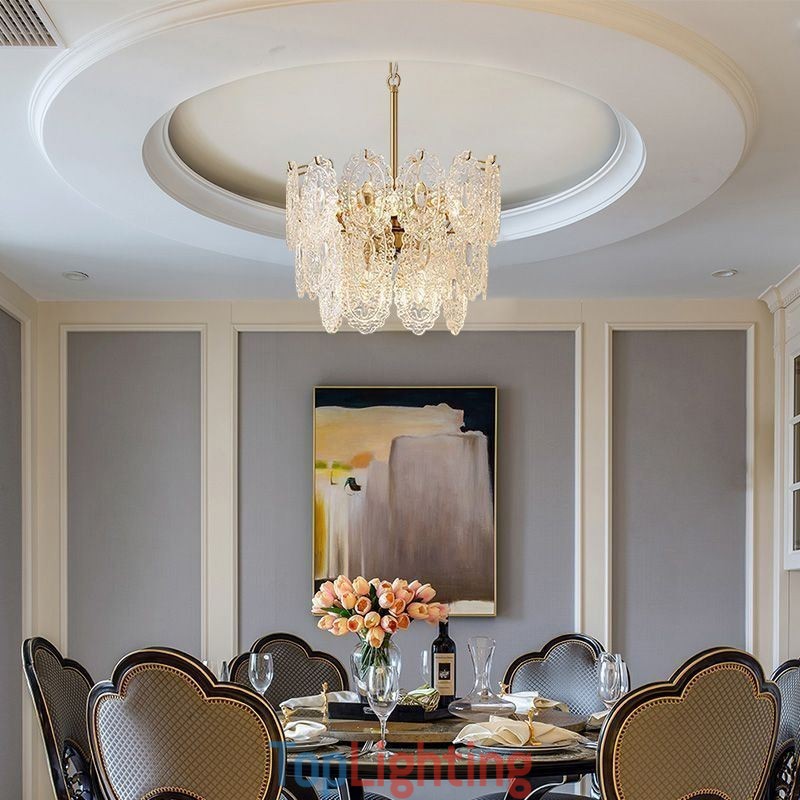 Modern Glass Pendant Light Decoration Bronze Gold Chandelier