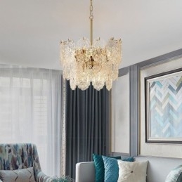 Modern Glass Pendant Light Decoration Bronze Gold Chandelier