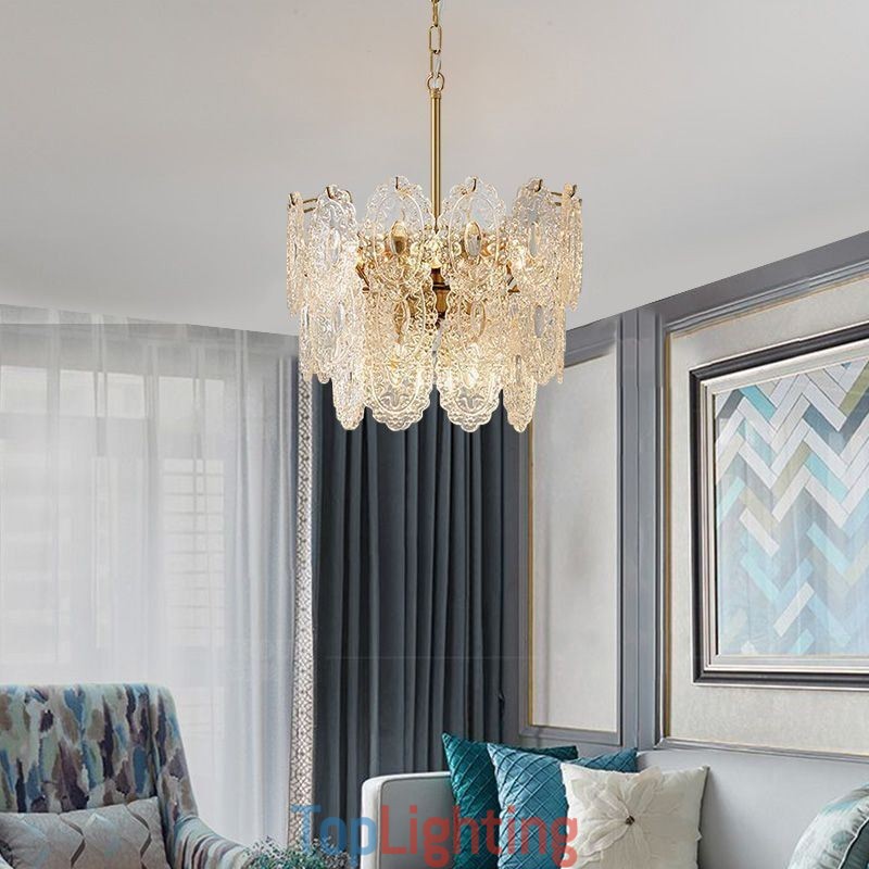 Modern Glass Pendant Light Decoration Bronze Gold Chandelier