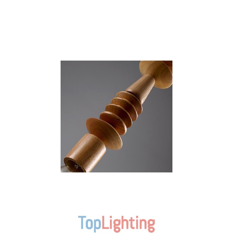 Chandelier Mini Style Traditional Classic Wood Bamboo