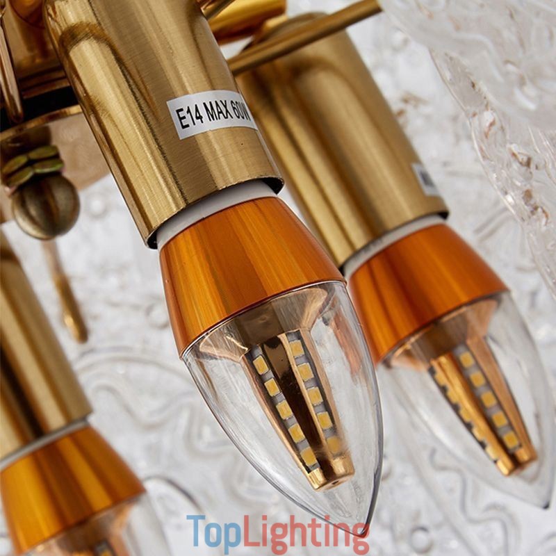 Modern Glass Pendant Light Decoration Bronze Gold Chandelier